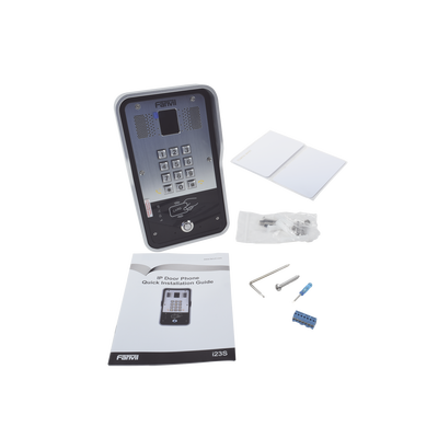 Audio Portero IP  2 líneas SIP con relevador integrado, Lector RFID para acceso por clave numérica, tarjeta o llamada remota, PoE