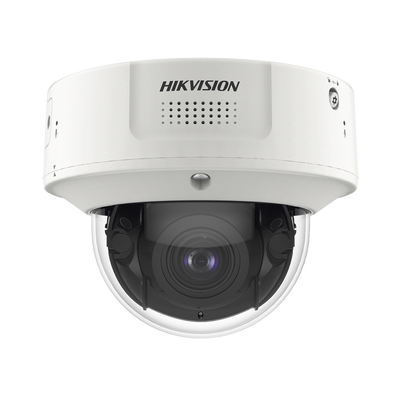 Domo IP 4 Megapixel / Lente Mot. 2.8 a 12 mm / 40 mts IR EXIR / IK10 / IP67 / H.265+ / WDR 140 dB / Captura Facial / DeepinView / Búsqueda por Atributos / 2 Micrófonos Integrados / Micro SD