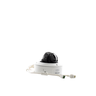 Domo IP 4 Megapixel / Lente Mot. 2.8 - 12 mm / 40 mts IR EXIR / IP67 / IK10 / H.265+ / Conteo de Personas por Detección de Rostro (Base de Datos) / WDR 140 dB / DeepinView / 2 Micrófonos Integrados