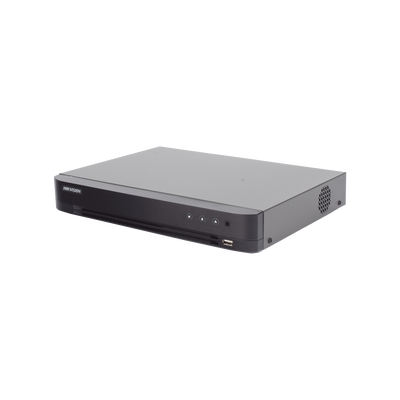 DVR 4 Canales TURBOHD + 4 Canales IP / 8 Megapixel (4K) / Audio por Coaxitron / ACUSENSE / Reconocimiento Facial / 1 Bahía de Disco Duro / Salida de Video en Full HD / H.265+ / Alarmas I/O