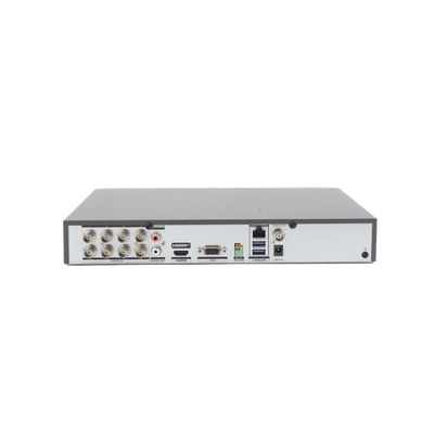 DVR 8 Canales TURBOHD + 8 Canales IP / 8 Megapixel (4K) / Audio por Coaxitron / ACUSENSE / Reconocimiento Facial / 1 Bahía de Disco Duro / Salida de Video en 4K / H.265+
