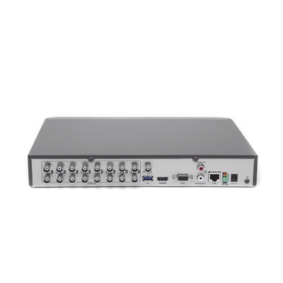 (ACUSENSE / Evita Falsas Alarmas) DVR 4 Megapixel / 16 Canales TURBOHD + 8 Canales IP /  1 Bahía de Disco Duro / Audio por Coaxitron / Salida de Vídeo en Full HD