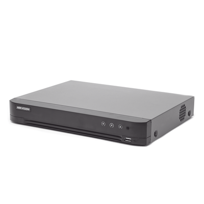 (ACUSENSE / Evita Falsas Alarmas) DVR 4 Megapixel / 16 Canales TURBOHD + 8 Canales IP /  1 Bahía de Disco Duro / Audio por Coaxitron / Salida de Vídeo en Full HD
