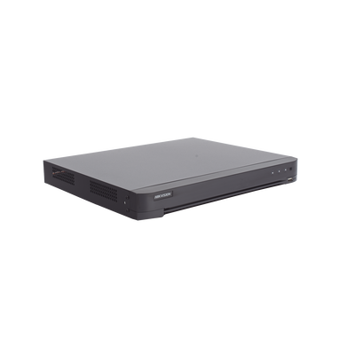 DVR 16 Canales TURBOHD + 16 Canales IP / 8 Megapixel (4K) / Audio por Coaxitron / ACUSENSE / Reconocimiento Facial / 2 Bahías de Disco Duro / Salida de Video en 4K / H.265+ / Alarmas I/O