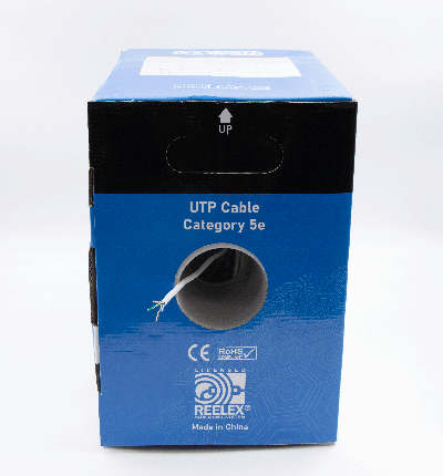 SAXXON OUTP5ECOP305BC - Bobina de Cable UTP Cat5e 100% Cobre/ 305 Metros/ Bobinado REELEX/ Color Blanco/ Uso Interior/ 4 Pares/ Soporta Pruebas de Rendimiento/ Ideal para Cableado de Redes y Video/