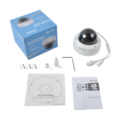 HiLook Series / Domo IP 2 Megapixel / 30 mts IR / Exterior IP67 / Antivandálica IK10 / dWDR / PoE / Lente 2.8 mm