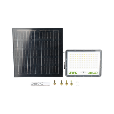 Reflector de 200 W con Panel Solar  /  Batería 3.2  V CD / T.C.C. 6 500 K / IP65.