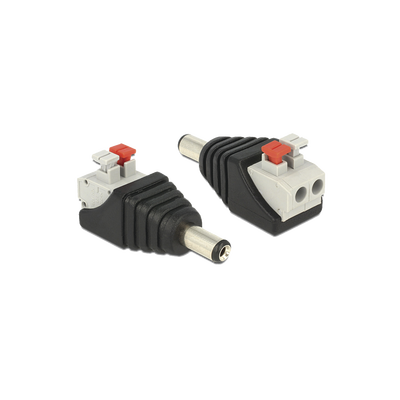Adaptador Tipo Jack de 3.5 mm Macho Polarizado de 12 Vcc con Terminales de Presión
