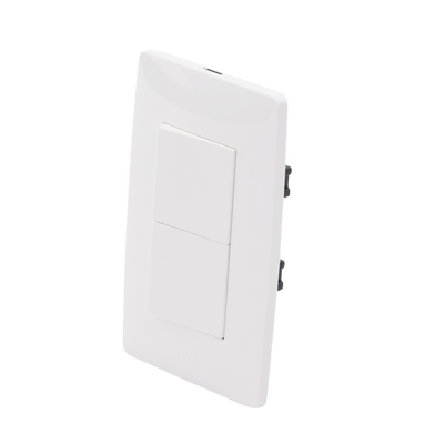 Apagador Dúplex de 10 A/ 127 V CA ~ 60 Hz /  1 1/2 Módulos / Color Blanco.
