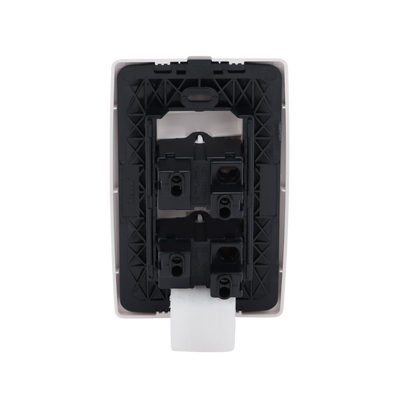 Apagador Dúplex de 10 A/ 127 V CA ~ 60 Hz /  1 1/2 Módulos / Color Blanco.