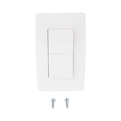 Apagador Dúplex de 10 A/ 127 V CA ~ 60 Hz /  1 1/2 Módulos / Color Blanco.