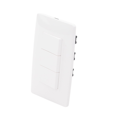Apagador Triple Sencillo de 10 A/ 127 V CA ~ 60 Hz / Color Blanco.