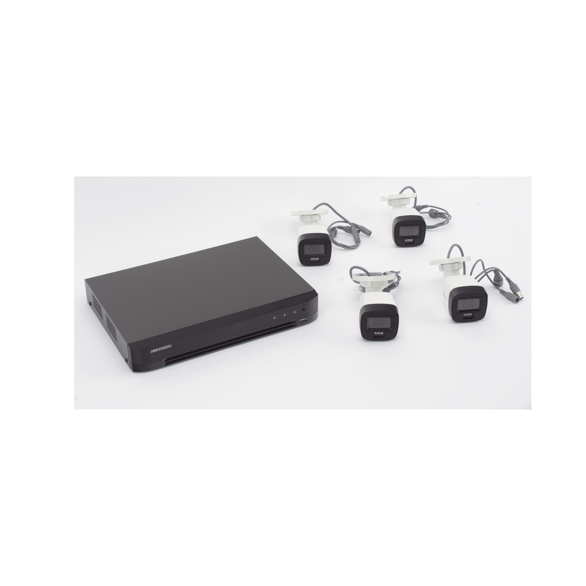[Dual Light] Kit TurboHD 3K (5 Megapixel) / DVR 4 Canales / 4 Cámaras Bala para Exterior y Metal / Micrófono Integrado / Accesorios de Interconexión / Fuente de Poder