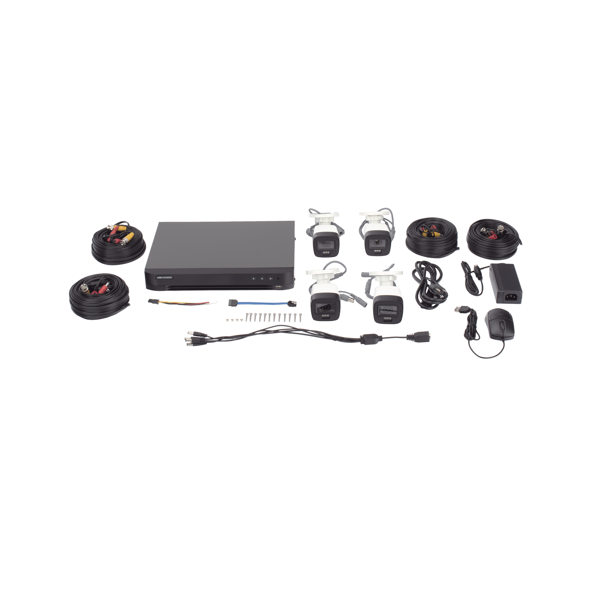 [Dual Light] Kit TurboHD 3K (5 Megapixel) / DVR 4 Canales / 4 Cámaras Bala para Exterior y Metal / Micrófono Integrado / Accesorios de Interconexión / Fuente de Poder