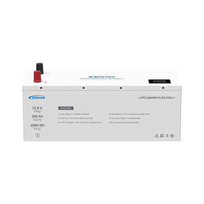 Batería de litio LiFeO4 12.8Vcc, 200Ah, 2.56Kwh, Pantalla LCD para Monitoreo Local, Carcasa Metálica