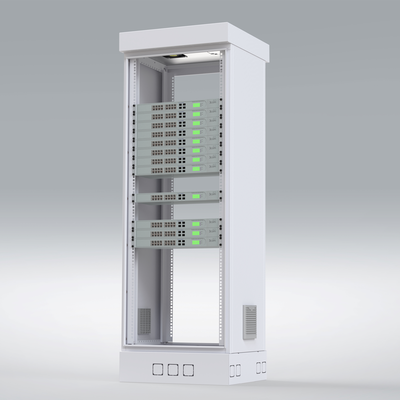 Gabinete para Piso, Capacidad, 31 Unidades de Rack, Doble puerta y Postes frontales e intermedios ajustables, Color Blanco, Se envía el Gabinete Armado.