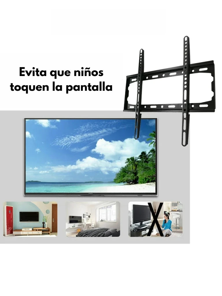TCE LMDM4255W - Soporte de Pared Fijo para Pantallas de 26 - 55", Carga Máxima 50Kg / 200X200mm / 200X400mm / 300X300mm / 400X400mm , Color Negro