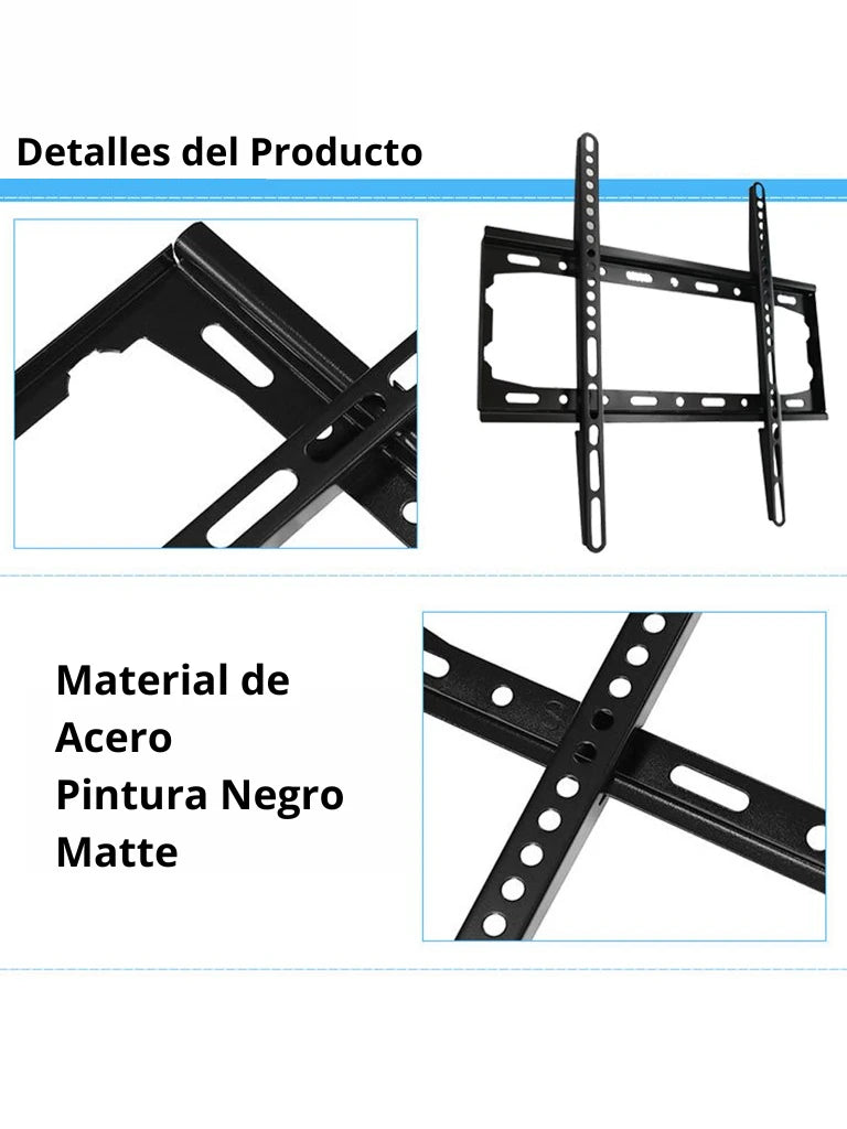 TCE LMDM4255W - Soporte de Pared Fijo para Pantallas de 26 - 55", Carga Máxima 50Kg / 200X200mm / 200X400mm / 300X300mm / 400X400mm , Color Negro