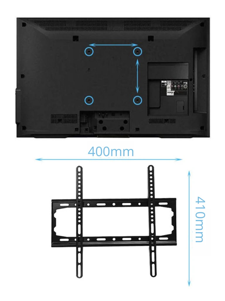 TCE LMDM4255W - Soporte de Pared Fijo para Pantallas de 26 - 55", Carga Máxima 50Kg / 200X200mm / 200X400mm / 300X300mm / 400X400mm , Color Negro
