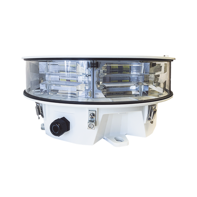 Luz de Obstáculo Media Intensidad FAA LONESTAR / Tipo L864-L865 / 20.000 cd Blanco - 2.000 cd Rojo / 360° Cobertura Horizontal / Infrarrojo 246 mW/sr / Sincronización GPS Opcional / Garantía 5 Años
