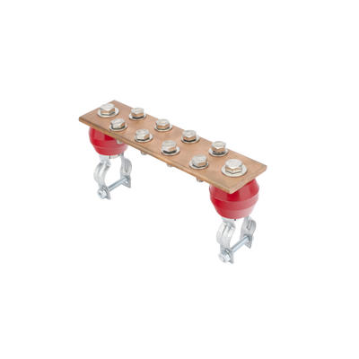 Barra Unión 1000A / 100% Cobre / Torre STZ30-45 / Aisladores Rojos / EIA/TIA-BICSI / TMGB-TGB