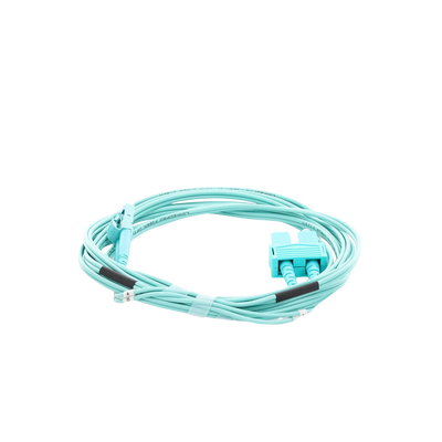 Jumper de Fibra Óptica Multimodo OM3 50/125 LC-SC OFNR (Riser), 2.0 mm, Dúplex, Aqua, 3 metros (9.84 pies)