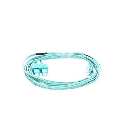 Jumper de Fibra Óptica Multimodo OM3 50/125 LC-SC OFNR (Riser), 2.0 mm, Dúplex, Aqua, 3 metros (9.84 pies)