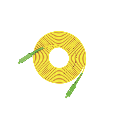 Jumper de Fibra Óptica Monomodo SC/APC-SC/APC Simplex, Color Amarillo, 3 Metros (9.84 Pies)
