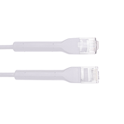 Mini Patch Cord Cat6 Ultra Slim 30 cm (11.81 Pulgadas) Blanco ? Ahorra Espacio sin Organizadores, con Bota Flexible