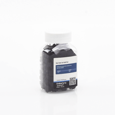Bote con 100 Protectores Anti-Polvo para Puerto RJ45 Color Negro