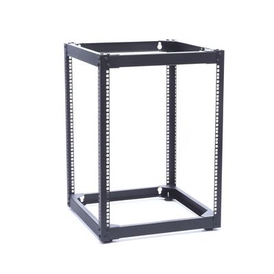 Rack Abierto de 4 Postes Instalación Pared o Piso de 14 Unidades, Ideal para Equipo de Audio!