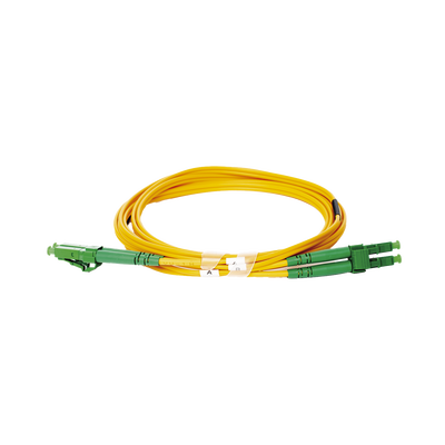 Jumper de Fibra Óptica Monomodo 9/125 LC/APC-LC/APC Duplex PVC, 2.0 mm, Amarillo, 2 Metros (6.56 Pies)