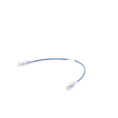Cable de Parcheo Slim UTP Cat6 - 30 cm (11.81 Pulgadas) Azul Diámetro Reducido (28 AWG)