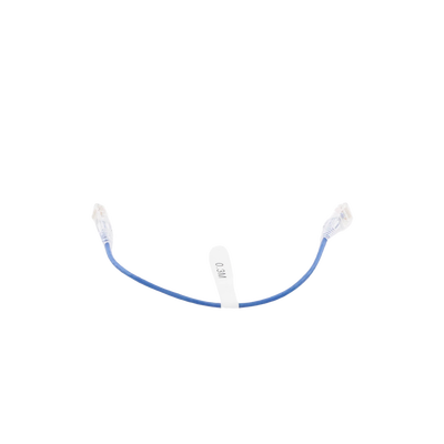 Cable de Parcheo Slim UTP Cat6 - 30 cm (11.81 Pulgadas) Azul Diámetro Reducido (28 AWG)
