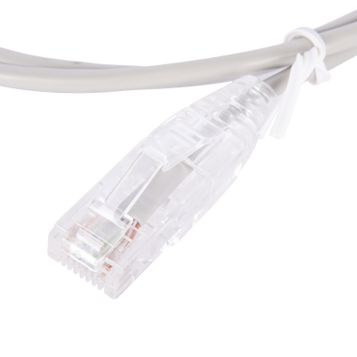 Cable de Parcheo Slim UTP Cat6 - 1 Metro (3.28 Pies), Gris, Diámetro Reducido (28 AWG)