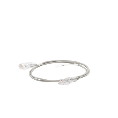 Cable de Parcheo Slim UTP Cat6 - 1 Metro (3.28 Pies), Gris, Diámetro Reducido (28 AWG)