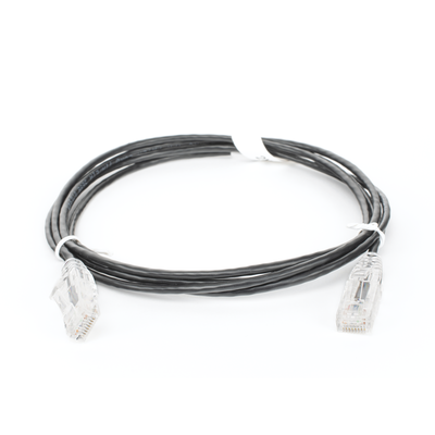 Cable de Parcheo Slim UTP Cat6 - 1.5 Metros (4.92 Pies) Negro Diámetro Reducido (28 AWG)