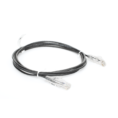 Cable de Parcheo Slim UTP Cat6 - 2 Metros (6.56 Pies) Negro Diámetro Reducido (28 AWG)