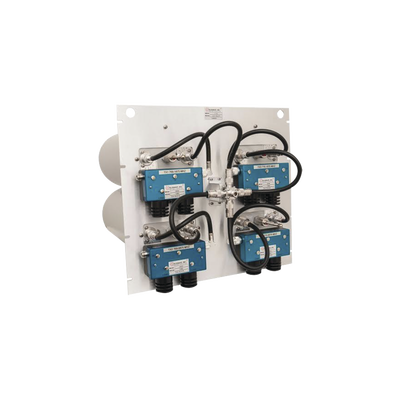 Combinador en Panel para Rack 19" 300-400 MHz, 5 Canales (7"Diam.) 250 kHz Sep, 100/150 Watt, N Hembras.
