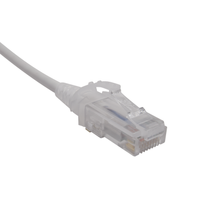 Patch Cord MC6 Modular Cat6 UTP, CM/LS0H, 0.91 Metros (3 Pies), Color Blanco, Diámetro Reducido (28AWG)