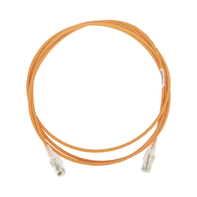 Patch Cord MC6 Modular Cat6 UTP, CM/LS0H, 2.13 Metros (7 Pies), Color Naranja, Diámetro Reducido (28AWG)