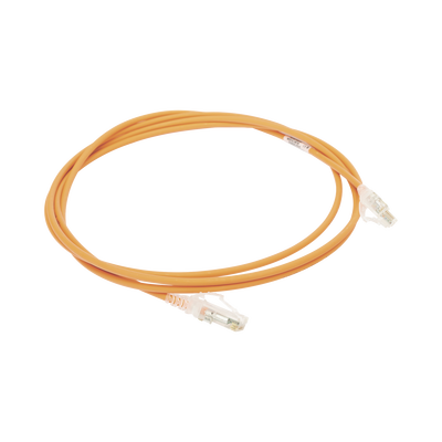 Patch Cord MC6 Modular Cat6 UTP, CM/LS0H, 2.13 Metros (7 Pies), Color Naranja, Diámetro Reducido (28AWG)