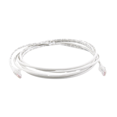 Patch Cord MC6 Modular Cat6 UTP, CM/LS0H, 3.05 Metros (10 Pies), Color Blanco, Versión Bulk (Sin Empaque Individual)