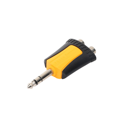 Conector Estéreo |  1/4in - 2 x RCA hembra | Adaptador de Carcasa de Plastico |