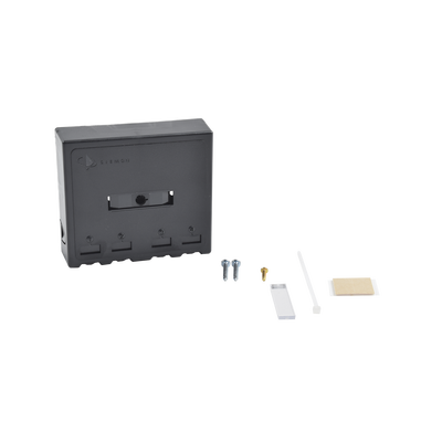 Caja de Montaje Superficial, Acepta 4 Módulos MAX, Con Puerta Protectora, Color Negro