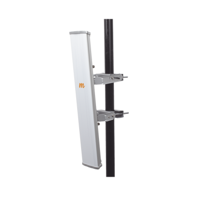 Antena Sectorial MIMO 4X4 de 45 º,  4.9 - 6.4 GHz, IP55, Ganancia de 22 dBi, 4 Conectores N-hembra, Montaje y Jumper tipo N incluido.