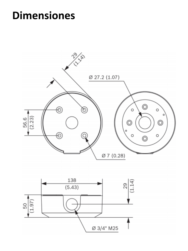 BOSCH V_NDAUPSMB - Caja de montaje en superficie SMB para montaje en pared o tuberia