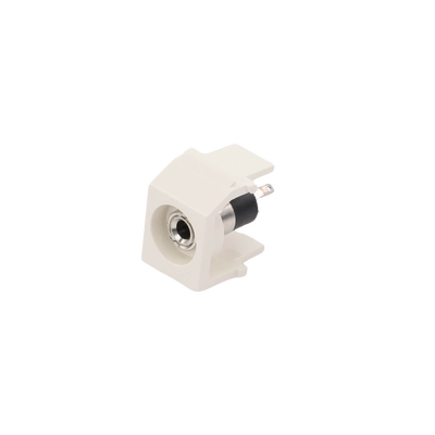 Módulo Acoplador Estéreo de 3.5mm (1/8), Tipo Keystone, Para Soldar, Color Blanco Mate
