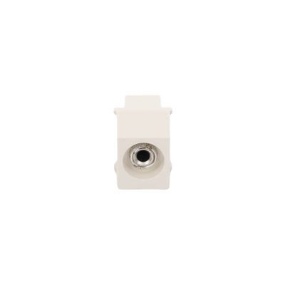 Módulo Acoplador Estéreo de 3.5mm (1/8), Tipo Keystone, Para Soldar, Color Blanco Mate