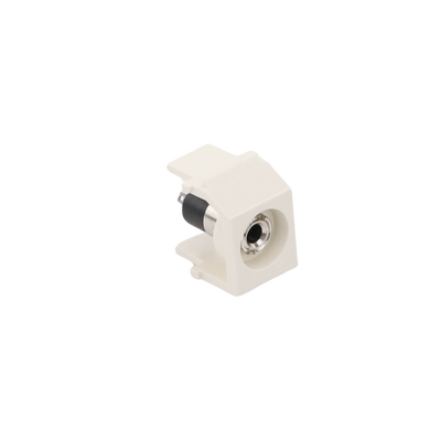 Módulo Acoplador Estéreo de 3.5mm (1/8), Tipo Keystone, Para Soldar, Color Blanco Mate